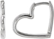 Platinum Hinged Heart Huggie Earrings