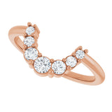 14K Gold Round Lab-Grown Diamond Contour Band - 1/3 CTW - Rose Gold - view 5