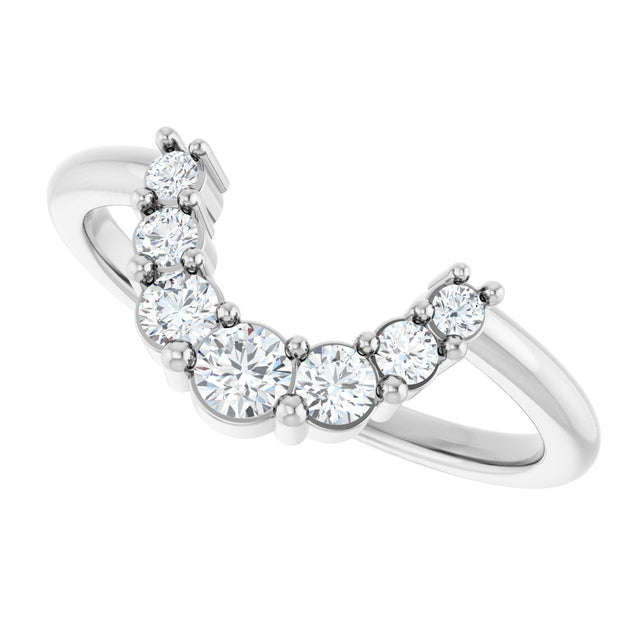Platinum Round Lab-Grown Diamond Contour Band - 1/3 CTW - view 5