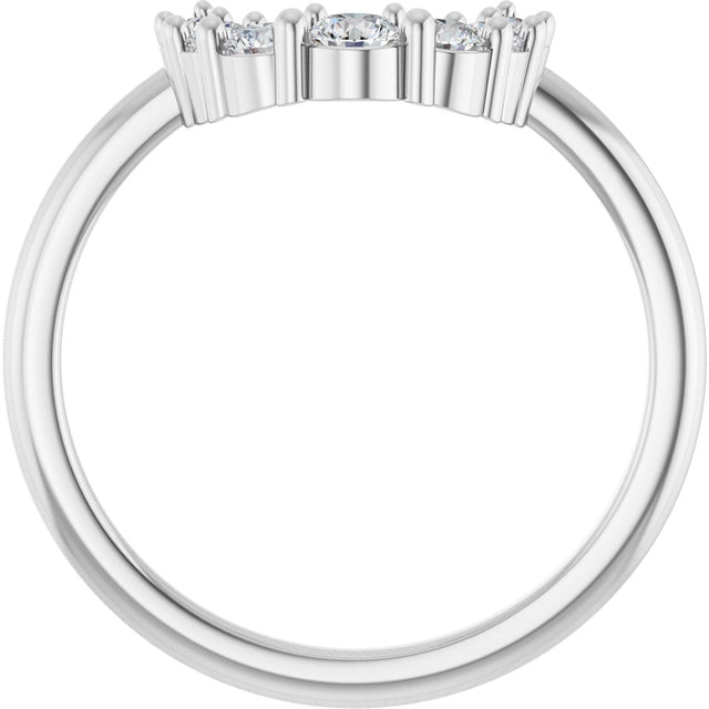 Platinum Round Lab-Grown Diamond Contour Band - 1/3 CTW - view 2