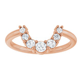 14K Gold Round Lab-Grown Diamond Contour Band - 1/3 CTW - Rose Gold - view 3