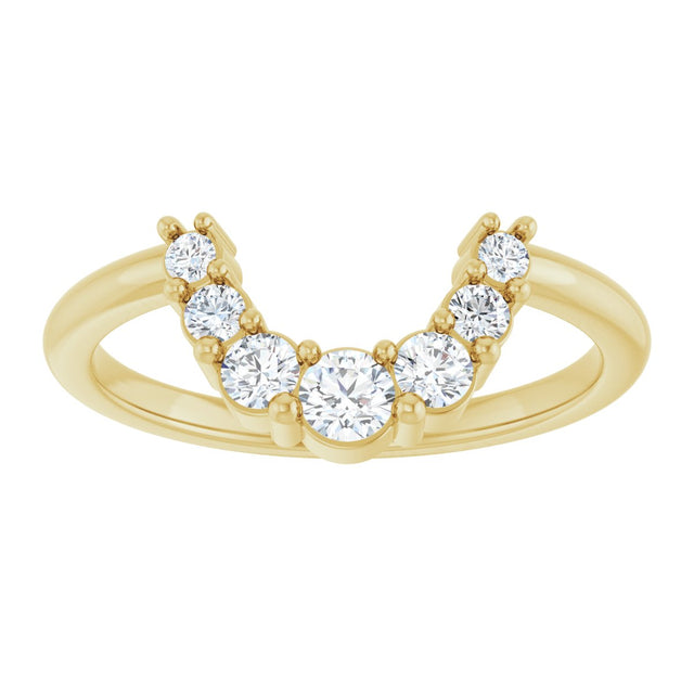 14K Gold Round Lab-Grown Diamond Contour Band - 1/3 CTW - Yellow Gold - view 3