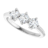Platinum Round Lab-Grown Diamond Three-Stone Anniversary Band - 1/4-3/4 CTW - view 5