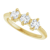 14K Gold Round Lab-Grown Diamond Three-Stone Anniversary Band - 1/4-3/4 CTW - Yellow Gold - view 5