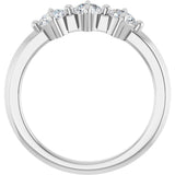 14K Gold Round Lab-Grown Diamond Three-Stone Anniversary Band - 1/4-3/4 CTW - White Gold - view 2