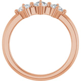 14K Gold Round Lab-Grown Diamond Three-Stone Anniversary Band - 1/4-3/4 CTW - Rose Gold - view 2
