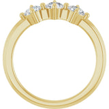 14K Gold Round Lab-Grown Diamond Three-Stone Anniversary Band - 1/4-3/4 CTW - Yellow Gold - view 2