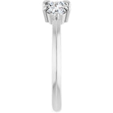 14K Gold Round Lab-Grown Diamond Three-Stone Anniversary Band - 1/4-3/4 CTW - White Gold - view 4