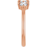 14K Gold Round Lab-Grown Diamond Three-Stone Anniversary Band - 1/4-3/4 CTW - Rose Gold - view 4