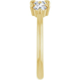 14K Gold Round Natural Diamond Three-Stone Anniversary Band - 1/4-3/4 CTW - Yellow Gold - view 4
