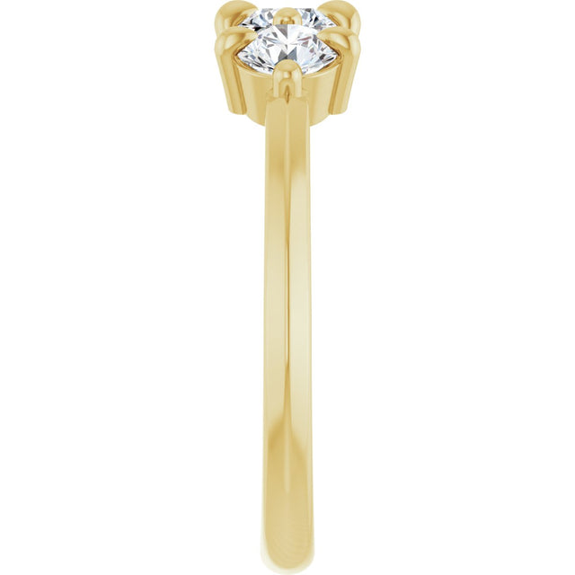 14K Gold Round Lab-Grown Diamond Three-Stone Anniversary Band - 1/4-3/4 CTW - Yellow Gold - view 4