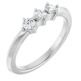 Platinum Round Lab-Grown Diamond Three-Stone Anniversary Band - 1/4-3/4 CTW