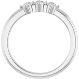 14K Gold Round Lab-Grown Diamond Three-Stone Anniversary Band - 1/4-3/4 CTW - White Gold - view 2