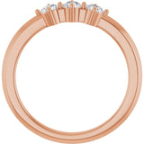 14K Gold Round Lab-Grown Diamond Three-Stone Anniversary Band - 1/4-3/4 CTW - Rose Gold - view 2