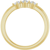 14K Gold Round Lab-Grown Diamond Three-Stone Anniversary Band - 1/4-3/4 CTW - Yellow Gold - view 2
