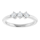 Platinum Round Natural Diamond Three-Stone Anniversary Band - 1/4-3/4 CTW - view 3