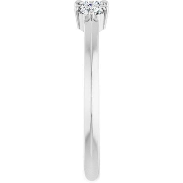 14K Gold Round Lab-Grown Diamond Three-Stone Anniversary Band - 1/4-3/4 CTW - White Gold - view 4
