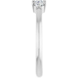 14K Gold Round Natural Diamond Three-Stone Anniversary Band - 1/4-3/4 CTW - White Gold - view 4