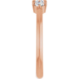 14K Gold Round Lab-Grown Diamond Three-Stone Anniversary Band - 1/4-3/4 CTW - Rose Gold - view 5