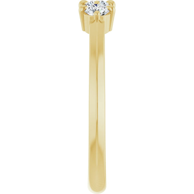 14K Gold Round Lab-Grown Diamond Three-Stone Anniversary Band - 1/4-3/4 CTW - Yellow Gold - view 4