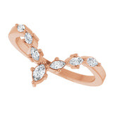 14K Gold Marquise Lab-Grown Diamond Contour Band - 1/5 CTW - Rose Gold - view 5