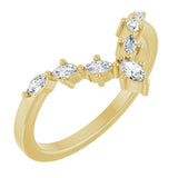 14K Gold Marquise Lab-Grown Diamond Contour Band - 1/5 CTW - Yellow Gold