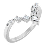 Platinum Marquise Natural Diamond Contour Band - 1/4 CTW