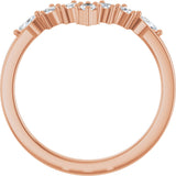 14K Gold Marquise Lab-Grown Diamond Contour Band - 1/5 CTW - Rose Gold - view 2