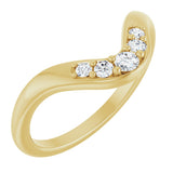14K Gold Round Lab-Grown Diamond Contour Band - 1/6 CTW - Yellow Gold