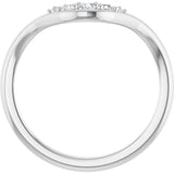 Platinum Round Lab-Grown Diamond Contour Band - 1/6 CTW - view 2
