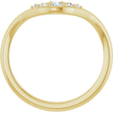 14K Gold Round Lab-Grown Diamond Contour Band - 1/6 CTW - Yellow Gold - view 2