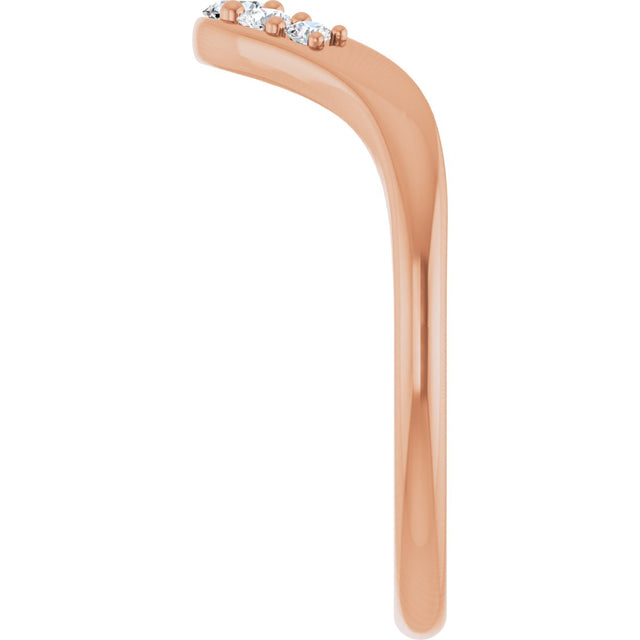 14K Gold Round Lab-Grown Diamond Contour Band - 1/6 CTW - Rose Gold - view 4