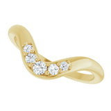 14K Gold Round Lab-Grown Diamond Contour Band - 1/6 CTW - Yellow Gold - view 5