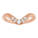 14K Gold Round Lab-Grown Diamond Contour Band - 1/6 CTW - Rose Gold - view 3