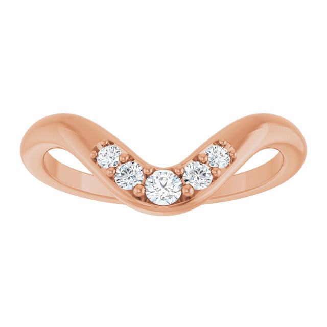 14K Gold Round Lab-Grown Diamond Contour Band - 1/6 CTW - Rose Gold - view 3