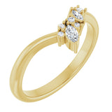 14K Gold Marquise Lab-Grown Diamond Contour Band - 1/8 CTW (Style 126926) - Yellow Gold