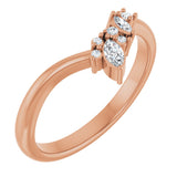 14K Gold Marquise Lab-Grown Diamond Contour Band - 1/8 CTW (Style 126926) - Rose Gold