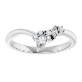 14K Gold Marquise Natural Diamond Contour Band - 1/8 CTW (Style 126926) - White Gold - view 3