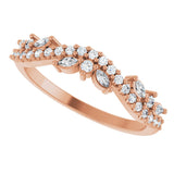 14K Gold Marquise Lab-Grown Diamond Anniversary Band - 1/3 CTW - Rose Gold - view 5