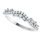 14K Gold Marquise Natural Diamond Anniversary Band - 1/3 CTW - White Gold - view 5