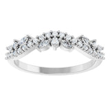 Platinum Marquise Natural Diamond Anniversary Band - 1/3 CTW - view 3
