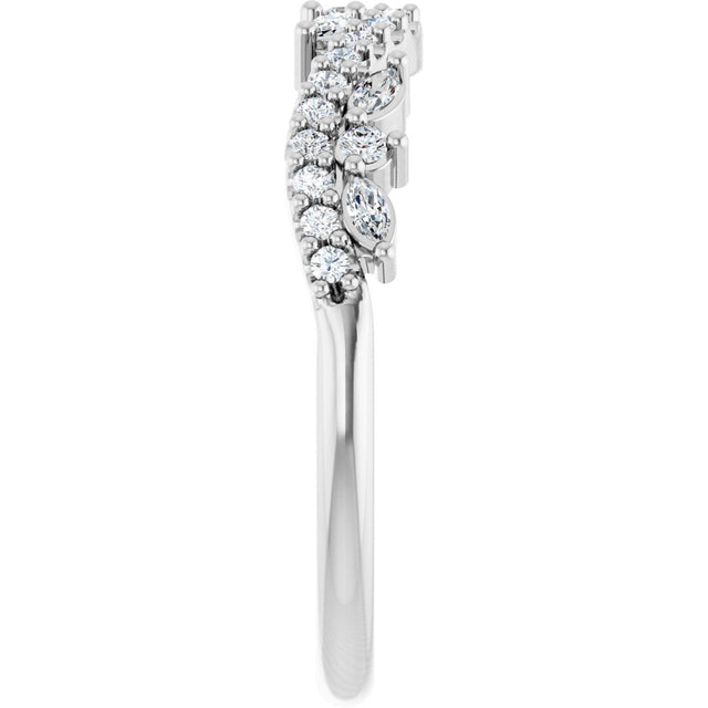 14K Gold Marquise Lab-Grown Diamond Anniversary Band - 1/3 CTW - White Gold - view 4