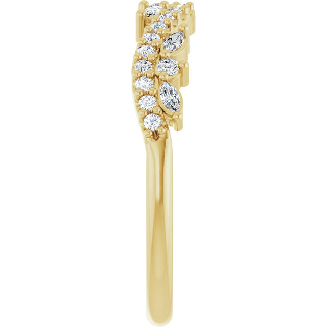 14K Gold Marquise Lab-Grown Diamond Anniversary Band - 1/3 CTW - Yellow Gold - view 4