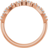 14K Gold Marquise Natural Diamond Anniversary Band - 1/3 CTW - Rose Gold - view 2