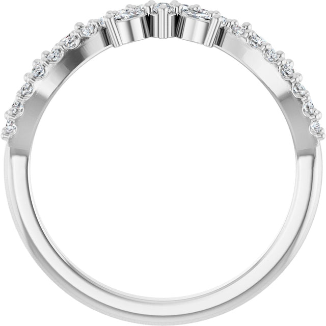 14K Gold Marquise Lab-Grown Diamond Anniversary Band - 1/3 CTW - White Gold - view 2
