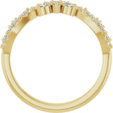 14K Gold Marquise Natural Diamond Anniversary Band - 1/3 CTW - Yellow Gold - view 2