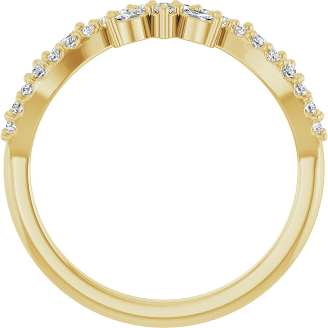 14K Gold Marquise Lab-Grown Diamond Anniversary Band - 1/3 CTW - Yellow Gold - view 2