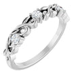Platinum Round Lab-Grown Diamond Three-Stone Sculptural Anniversary Band - 1/5 CTW