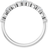 Platinum Round Lab-Grown Diamond Three-Stone Sculptural Anniversary Band - 1/5 CTW - view 2