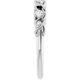 Platinum Round Natural Diamond Three-Stone Sculptural Anniversary Band - 1/5 CTW - view 4